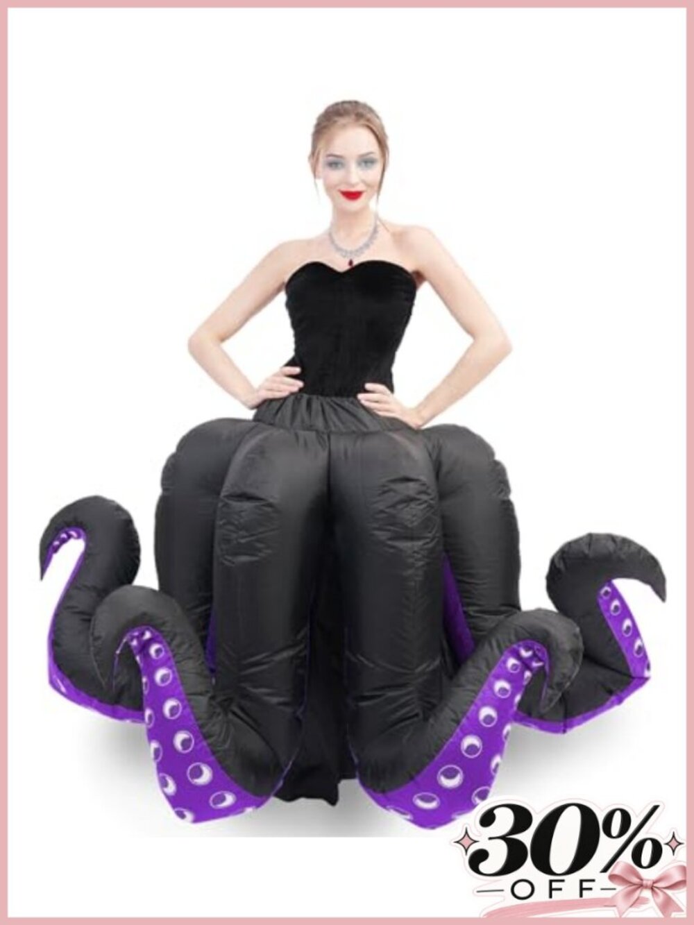 Inflatable Octopus Costume Adult Halloween Blow Up Cosplay Suit One Size